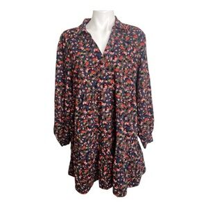 Umgee Large Corduroy Multicolor Floral Dress